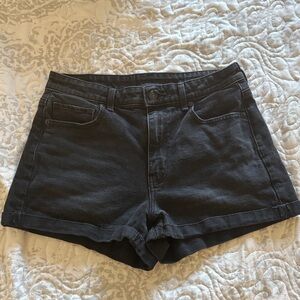 American Eagle Black Denim Mom Shorts